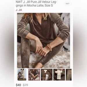 J.jill Velour Velvet Pure Jill leggings in Mocha Latte sz Large